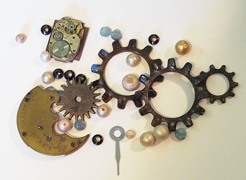 free steampunk gears, watch parts, beads, vintage