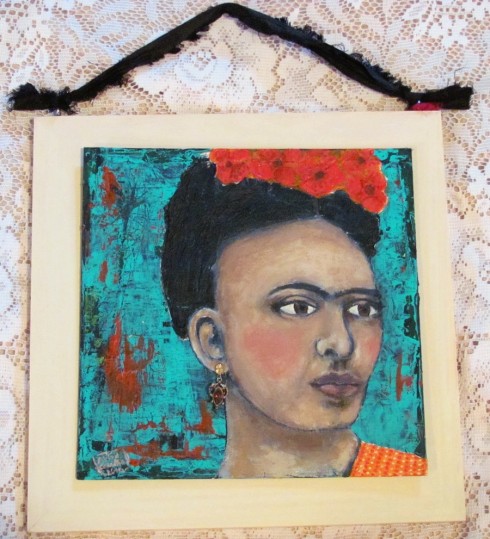 frida kahlo, painting, portrait, flowers